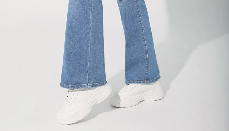 Bootcut Jeans and Sneakers Combo